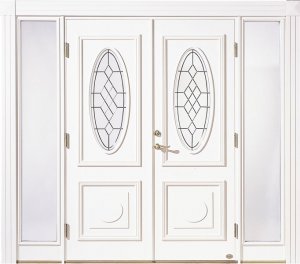 OVAL P50-G. Ofärgat maskinantikt glas. Vitmålad eller Teak.