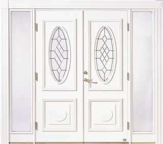 OVAL P50-G. Ofärgat maskinantikt glas. Vitmålad eller Teak.